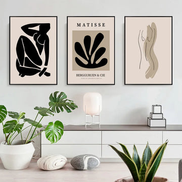 Abstract Matisse Art Wall Decor Painting Modern Minimalist Women Body Sketch Line Canvas Art Poster for Bedroom Living Room Deco