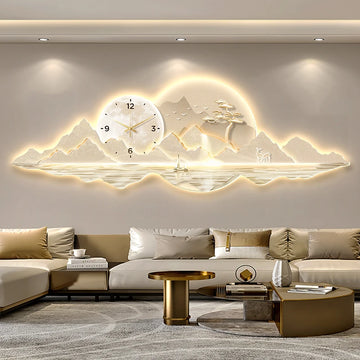 Big Size Art Mural Wall Clock With LED Clock Modern Luxury Xenomorph Silent Creative Living Room Interior Wall Clocks Ornaments