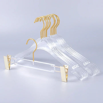 10Pc, Acrylic Coat Hanger Closet Organizer,Anti-slip Clothes Hanger,Transparent Pants Rack for Home Student Dormitory