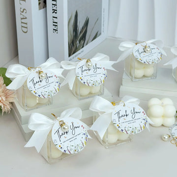 10/20 Sets Bubble Candle, with Wildflower Greeting Card Ribbon Box, for Baby Shower Wildflower Parties & Home Decor