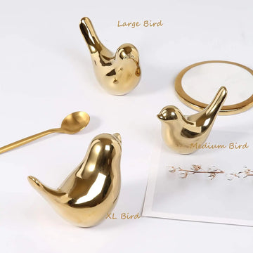 Small Birds Statues Gold Home Decor Modern Style Figurine Decorative Ornaments for Living Room,Bedroom,Office Desktop,Cabinets