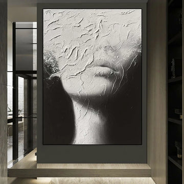 Abstract Black And White Female Face Art Canvas Painting Minimalist Figure Aesthetic Posters Print Modern Living Room Home Decor