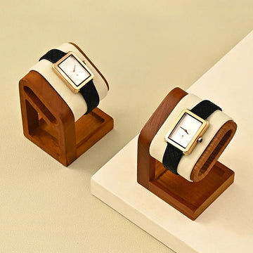 Wooden Watch & Bracelet Display Stand – Elegant Organizer with Velvet Lining | Naturalbuilthome
