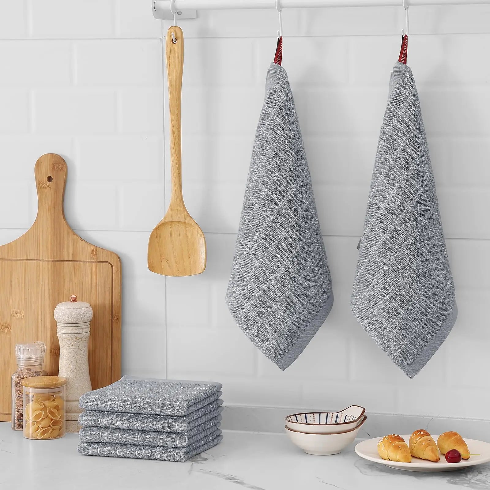 100% Cotton Kitchen Towels – Ultra Absorbent, Reusable & Eco-Friendly Dish Cloths for Cooking & Cleaning | NaturalBuiltHome