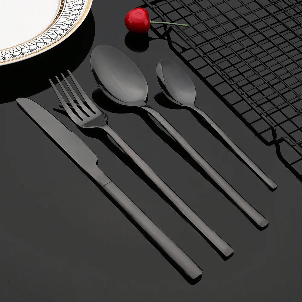 16Pcs Rose Gold Cutlery Set – Stainless Steel Dinnerware with Knife, Fork, Spoon & Tea Spoon | Elegant Tableware for Dining & Coffee | NaturalBuiltHome