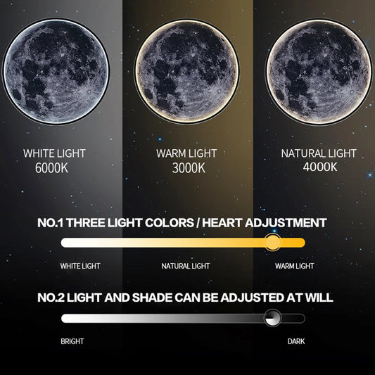 IRALAN Moon Wall Light 3D Mural Earth Wall Light Remote Control Ceiling Lamp for Living Room Realistic Led Lamp Home Accessories