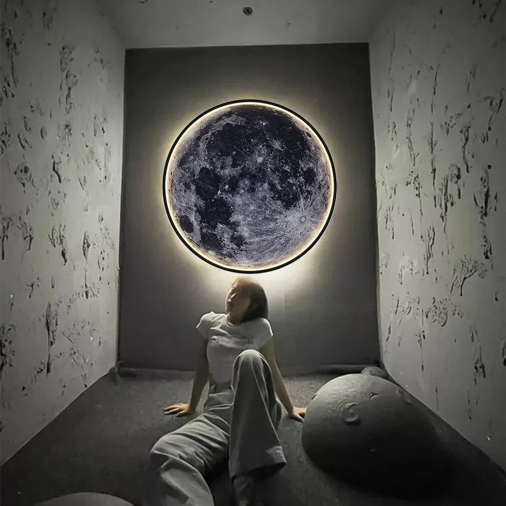 IRALAN Moon Wall Light 3D Mural Earth Wall Light Remote Control Ceiling Lamp for Living Room Realistic Led Lamp Home Accessories