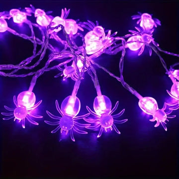 1PC 1.5M10LED/3M20LED Halloween spider battery box light string(without battery),suitable for autumn harvest,party decoration