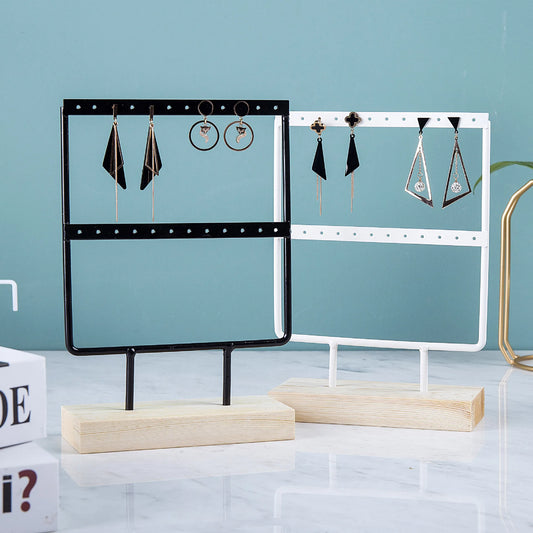 Metal & Wood Jewelry Display Stand – Earring, Necklace & Pendant Holder Organizer | NaturalBuiltHome