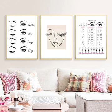 Modern Fashion Eyelash Extensions Prints Makeup Wall Art Canvas Painting Picture Nordic Poster Beauty Salon Decor Girls Gift