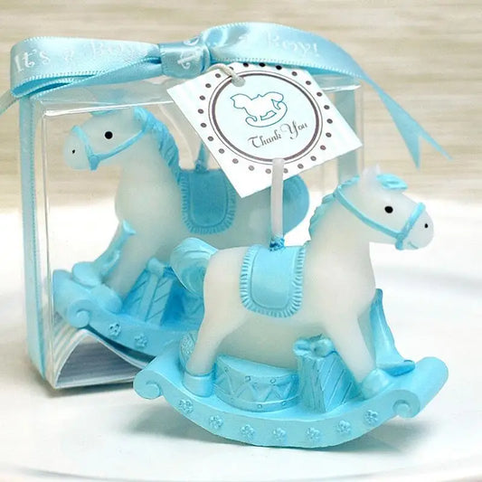 10PCS Rocking Horse Candle Favors for Baby Shower Kids Birthday Gifts Baptism Keepsake Event Anniversary Favours