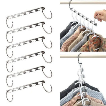 2/4/6/8/10pcs Magic Clothes Hangers Hanging Chain Metal Cloth Closet Hanger Shirts Tidy Save Space Organizer Hangers