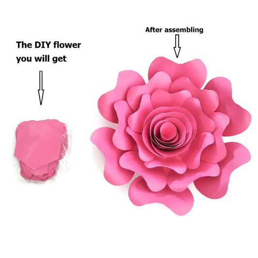 2018 DIY Paper Flowers 15CM Paper Rose For Wedding & Event Decorations Backdrops Deco Baby Nursery Fashion Show Video Tutorials