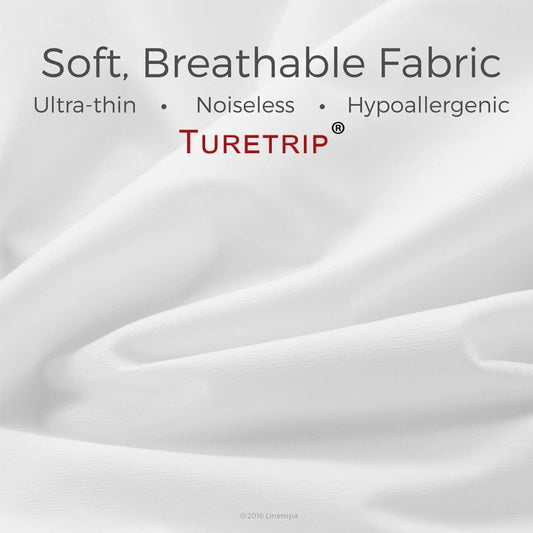 Waterproof Mattress Cover Anti Mites Bed Protector Soft Breathable Sheet Cover All Size Available (Smooth)
