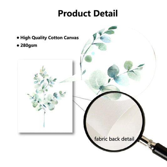 Eucalyptus Watercolor Print Floral Leaf Botanical Greenery Leaves Art Canvas Painting Green Wild Posters Home Wall Art Decor