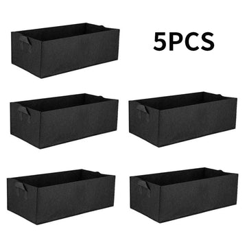5PCS Felt Planter Bags Planting Grow Outdoor Rectangle Plant Fabric Pot Planting Container for Ourdoor Garden Planting