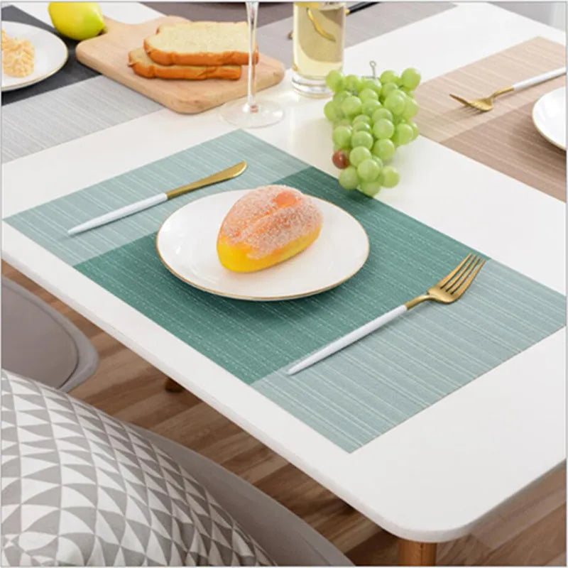 4pcs/ Set PVC Placemats Dining Table Place Mats Non-slip Dish Bowl Placement Heat Resistant Table Decorative Mats Plastic