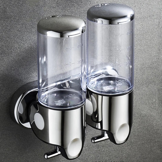 Shampoo Liquid Dispenser Manual Shower Wall Mounted Bottle Single/Double Pump Shower Dispenser Kitchen Black Bathroom Accessory