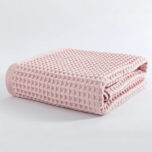 Luxury 2/4-Piece Waffle Cotton Bath Towel Set – Soft, Absorbent & Elegant Quick-Drying Towels | Naturalbuilthome
