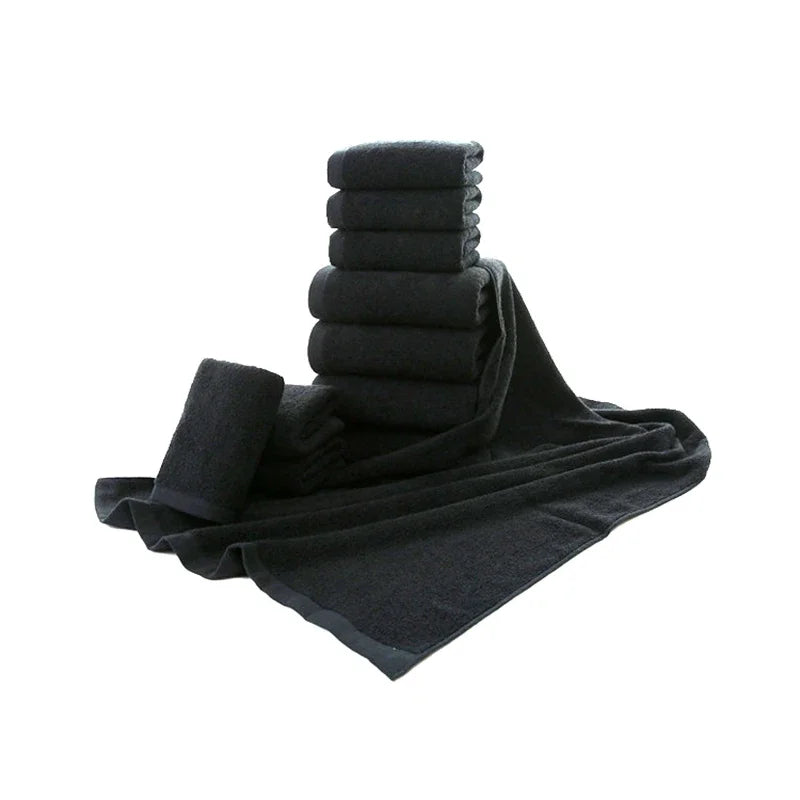 Luxury 5-Piece Black Cotton Towel Set – Soft, Absorbent & Elegant Hand and Face Towels | Naturalbuilthome
