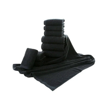 Luxury 5-Piece Black Cotton Towel Set – Soft, Absorbent & Elegant Hand and Face Towels | Naturalbuilthome