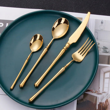 Luxury Cutlery Set – 8/12/16/20/24 Pieces Gold & Silver Matte Finish | Stainless Steel 18/10 Flatware for Wedding, Gift & Home | NaturalBuiltHome