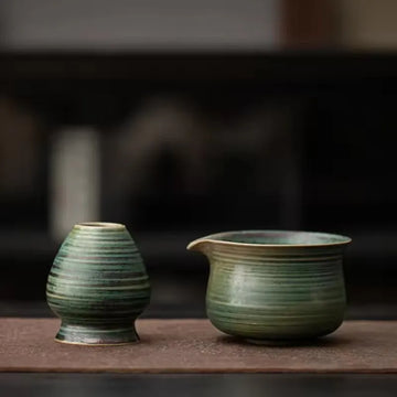 Matcha Tea Bowl with Pouring Spout & Whisk Holder – Traditional Japanese Porcelain | NaturalBuiltHome