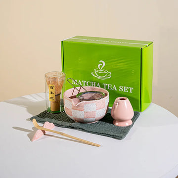 Matcha Tea Set – 7pcs Ceramic Bowl with Bamboo Whisk, Spoon & Accessories | NaturalBuiltHome