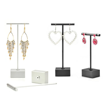 Modern Metal T-Bar Earring Display Stand – Jewelry Holder & Organizer for Earrings and Necklaces | NaturalBuiltHome