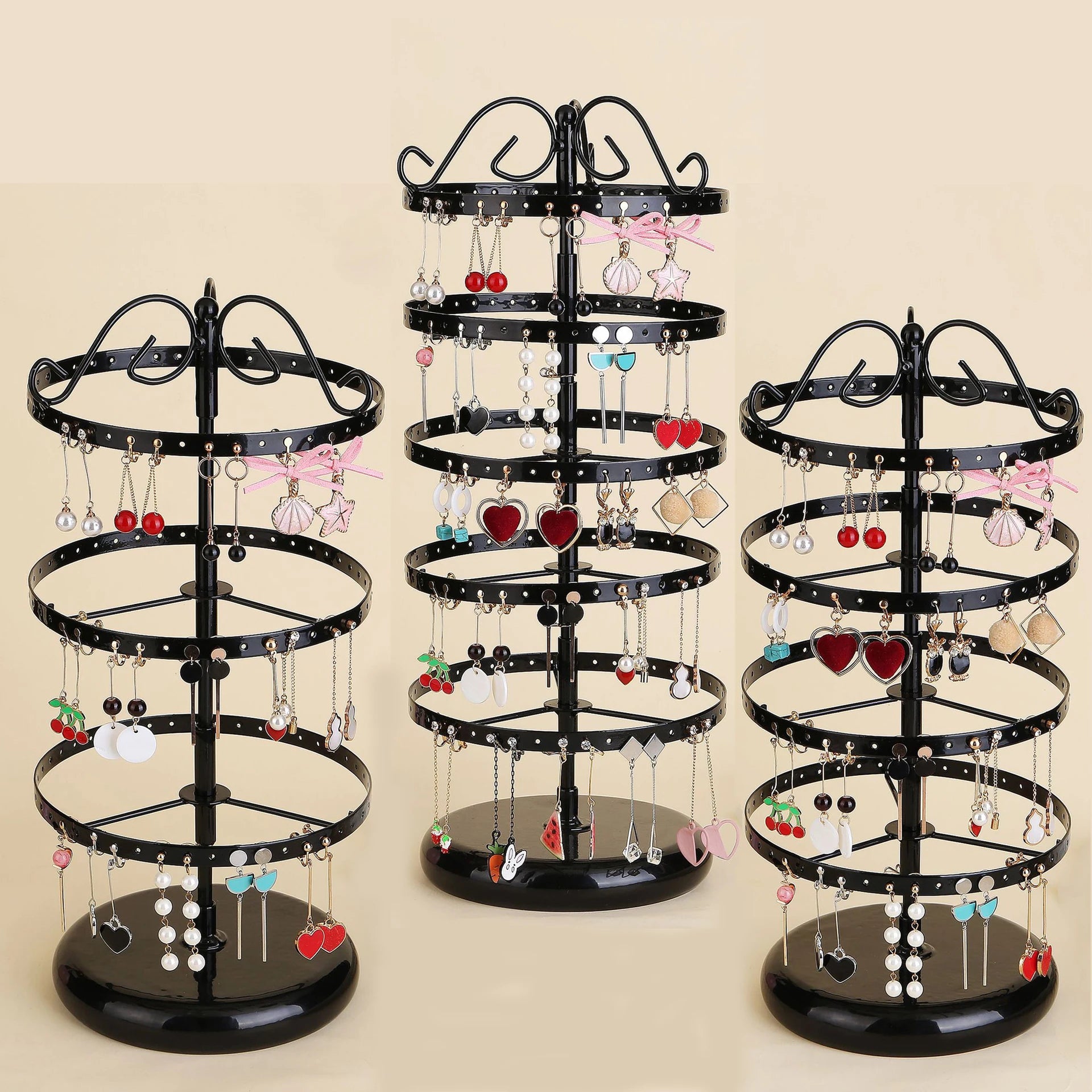 Rotating Metal Earring Display Stand – Multifunctional Jewelry Holder Organizer for Stud & Drop Earrings | Naturalbuilthome