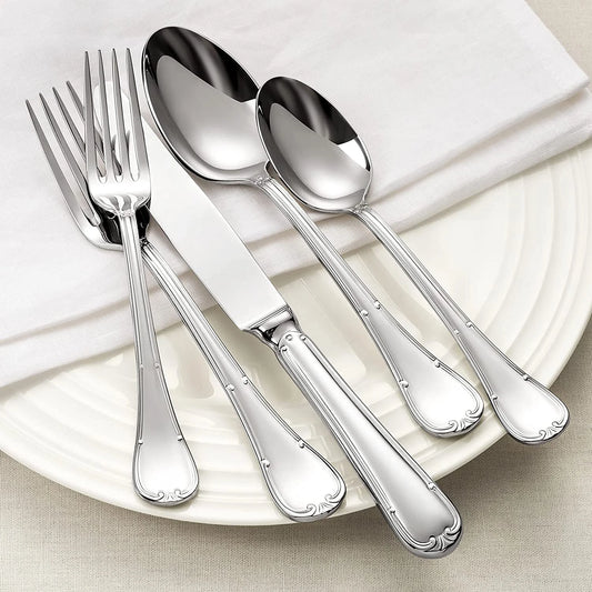 Luxury Stainless Steel Cutlery Set – Silver, Gold, Rose Gold & Black Flatware, 4/5pcs Elegant Dinnerware | NaturalBuiltHome