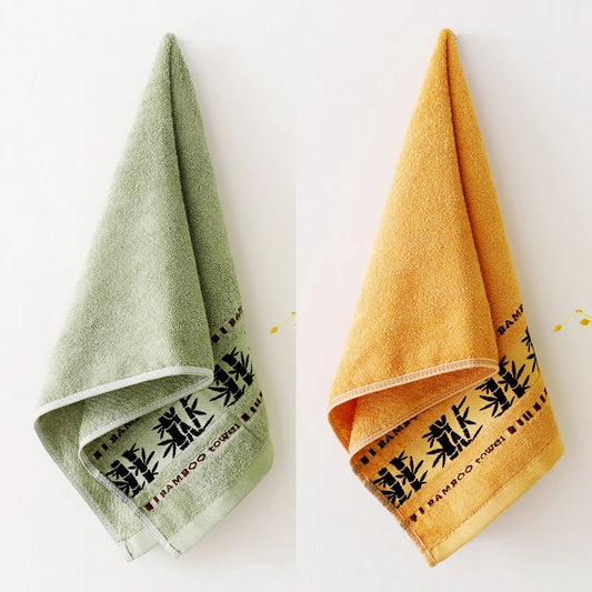 Luxury Bamboo Fiber Cotton Towel – Ultra Absorbent, Soft & Durable Bath or Face Towel with Elegant Embroidery | NaturalBuiltHome