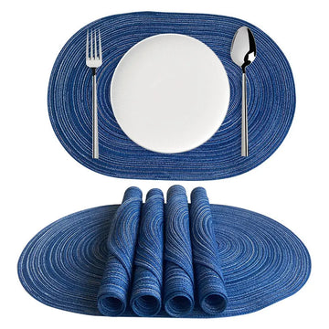 1/6/10pcs 35x50cm Big Oval Braided Placemats Natural Woven Table Mats for Dining Table Place mats Blue Khaki Cream 식탁매트 Салфетки