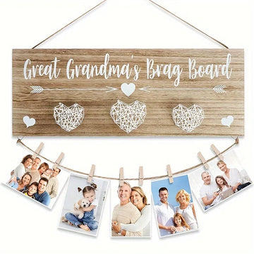 Wood Hanging Photo Holder Grandma Picture Frame, Mothers Day gifts for Grandma- Grandma Gifts/Nana Birthday Christmars Gifts