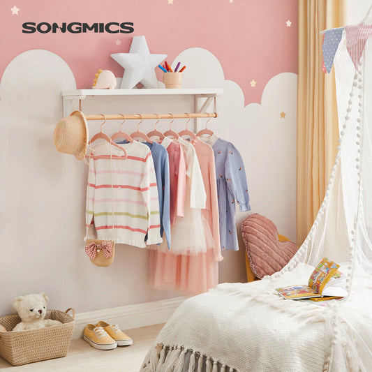 SONGMICS Baby Hangers 50 Pack, Kids Hangers for Closet, 11.8 x 8.1 Inches, Rose Gold 360° Swivel Hooks