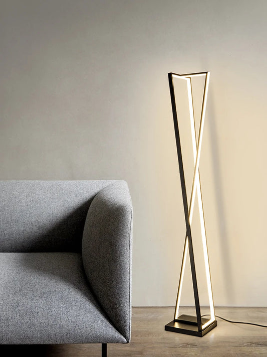 Modern Black White Geometry Led Floor Lamp Living Room Standing Lights Home Decor Bedroom Bedside Light Dimmable Floor Lighting