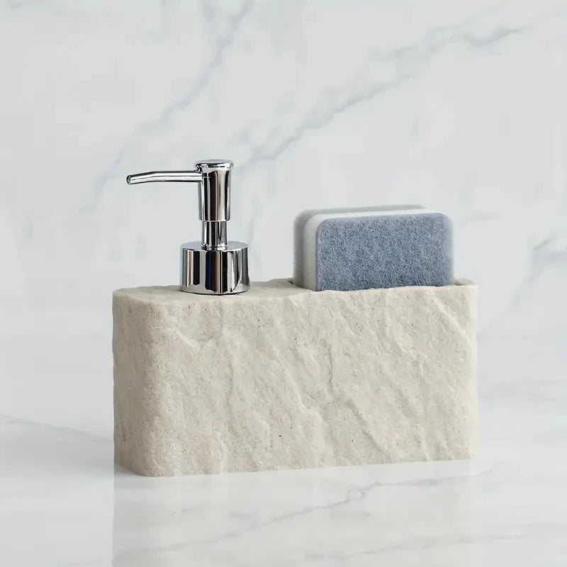 1pc Soap Dispenser With Sponge Holder, Multipurpose Kitchen Sink Lotion Dispenser, Hand Soap Container For Bathroom, Refillable