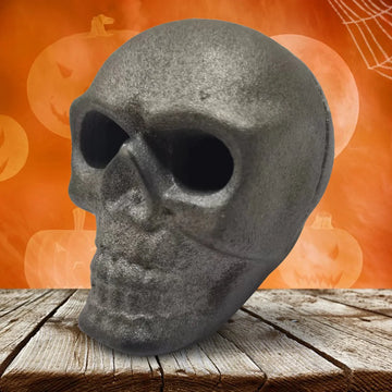 Simulation Skull Props Fireproof Reusable Imitated Human Skull Gas Log Metal Skull Charcoal Fire Pit Halloween Party Decorations