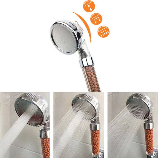 Pressurized Bathroom Shower Head DIY Water Saving 3 Function Rain Handheld Shower Head Set Rainfall SPA Showers Head with Filter