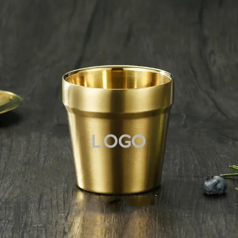 Glossy Surface Beer Mugs Double-Wall Stainless Steel Water Cup Coffee Tea Anti-scalding Party Mug Drinkware Customization Logo