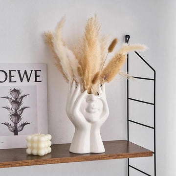 Female Form Vinyl Face Art Vase Dried Plants Vase Pen Holder Modern Flower Vases For Home Office Bookshelf Table Shelf Decor