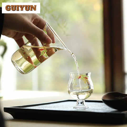 180ml Osmanthus Heat-resistant Glass Tea Pitcher Tea Divider Cha Hai Dispenser Justice Cup Fair Mug Tea Services Decoration Gift