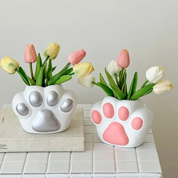 Creative Cute Cat Paw Vase Desktop Decoration Flower Arrangement Living Room Tv Cabinet Porch Dining Table Tulip Decoration