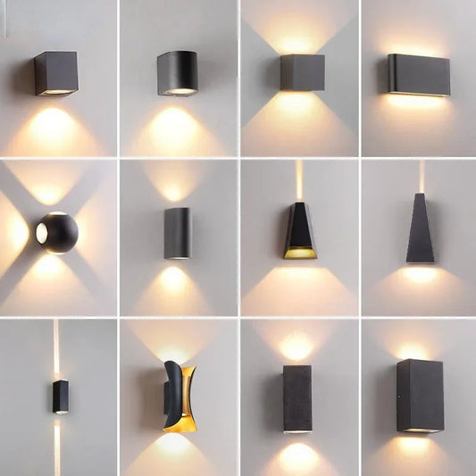 TRAZOS Round Square Modern Wall Lights Garden Porch Ip65 Waterproof Up Down Lighting Outdoor Led Bedroom Lamp Wall Decor