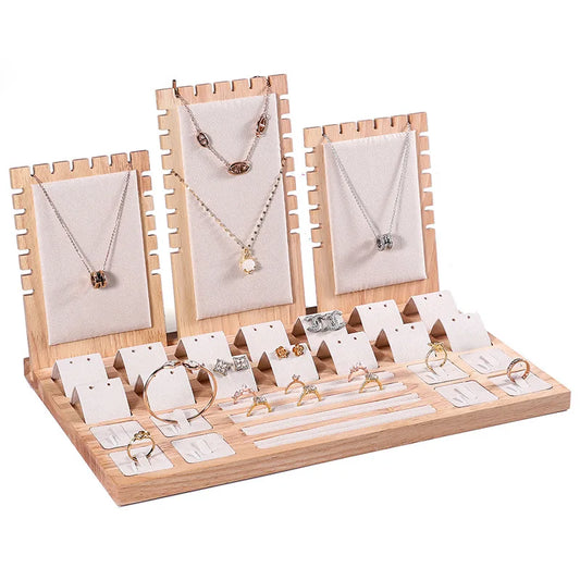 Solid Wood Necklace Display Stand – Elegant Jewelry Holder for Chains & Pendants Showcase | Naturalbuilthome