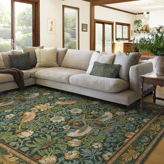 Carpet for Living Room Machine Washable Non-slip Floor Mat Home Decoration Vintage Floral Rug Soft Comfortable Ковер В Гостиную