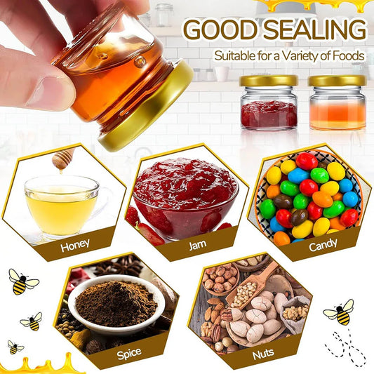 1oz Personalized Guest Gift Honey Jar for Bulk Mini Glass Pot with Wedding Stickers or Small Bottle with Lid Wholesale Lots