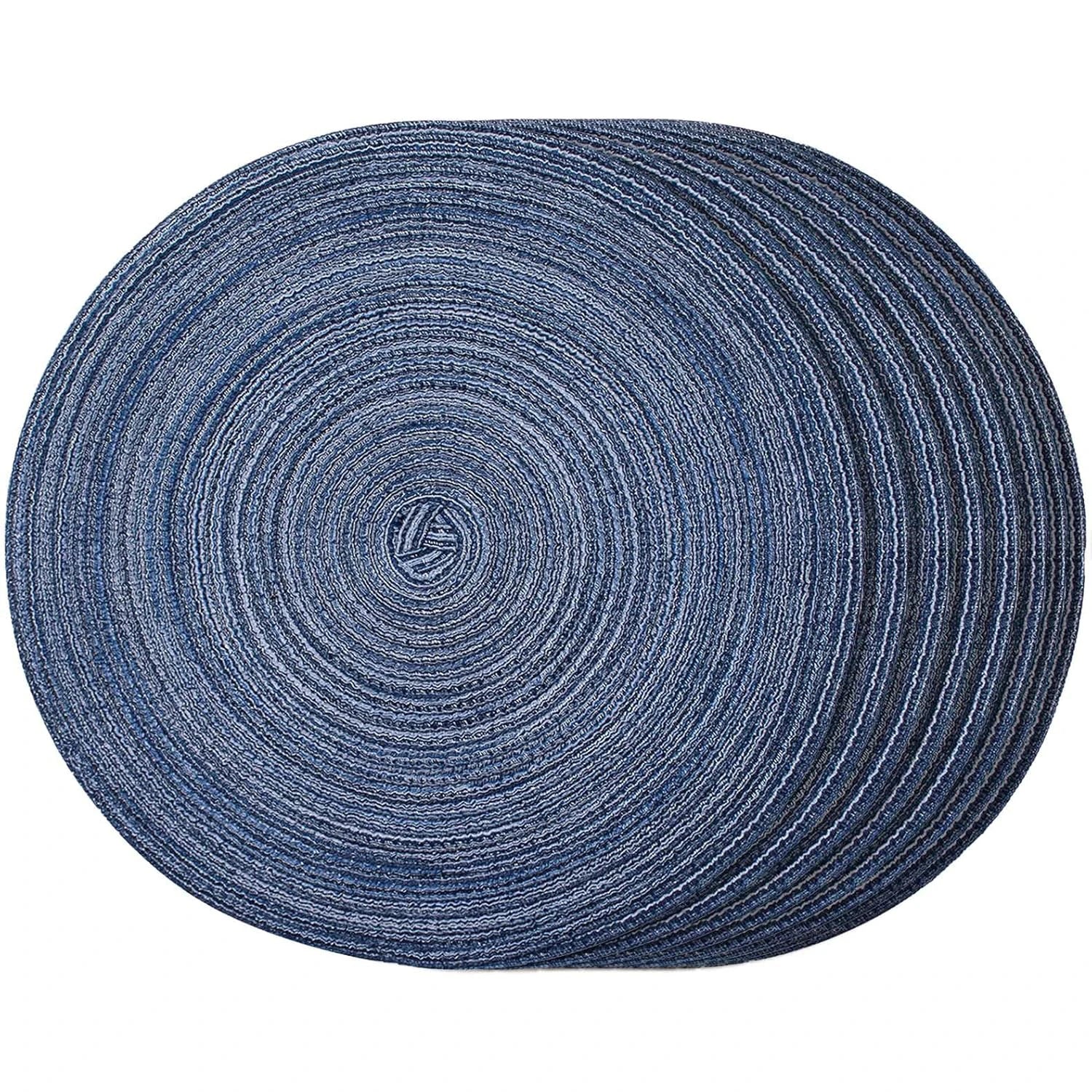 4/6/8pcs Round Braided Placemats Set Round Table Mats for Dining Tables Natural Woven Heat Resistant Place mats 15 Inch