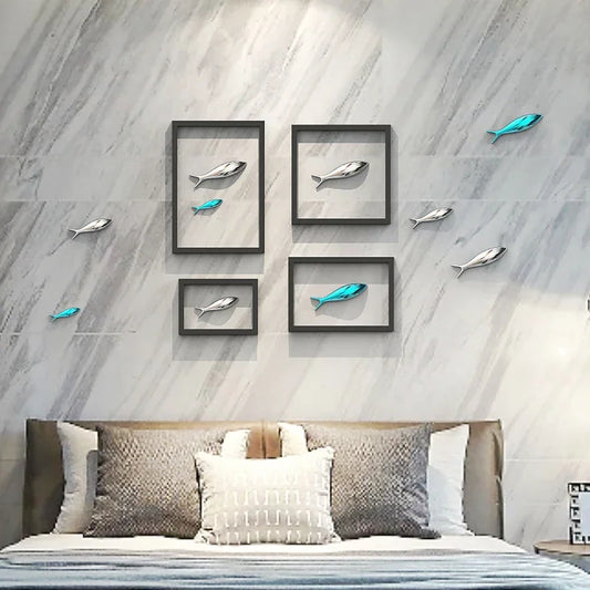 Living Room Wall Decoration TV Sofa Background Wall Pendant Decoration Relief Wall Decoration Fish Room Decor
