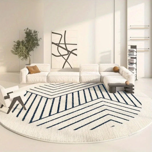 Round Fluffy Carpet for Living Room Soft Floor Mat White Hairy Nursery Play Mat Children Plush Minimalist Style Bedroom Rugs
